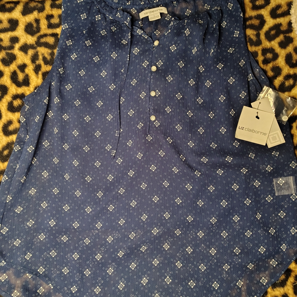 Liz Claiborne Blue Patterned Men's Shirt